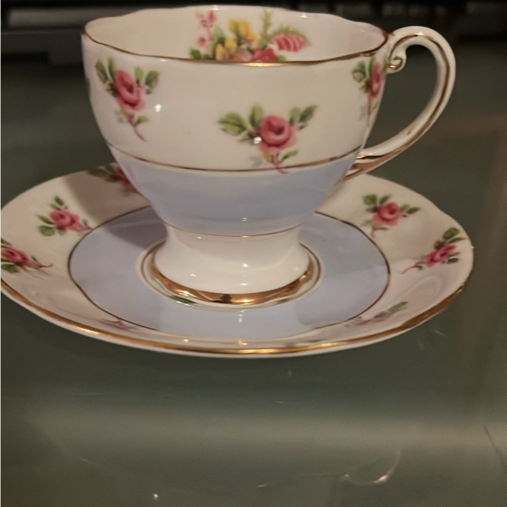 Floral Teacup and Saucer Set
